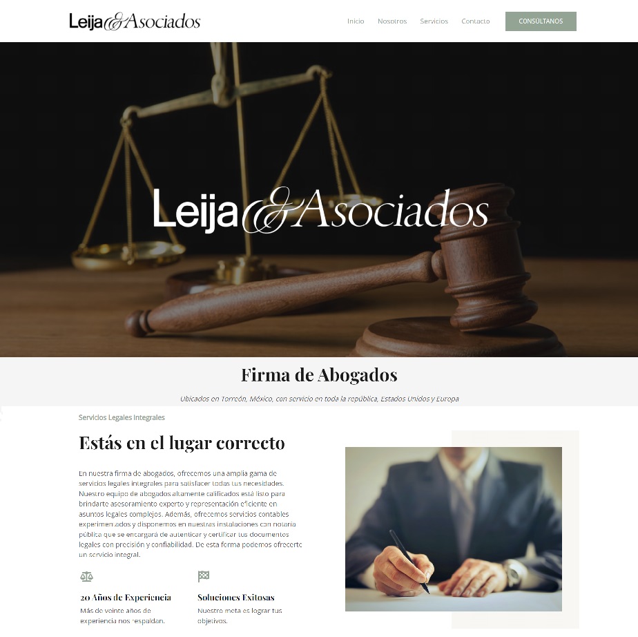 Leija y asociados página web